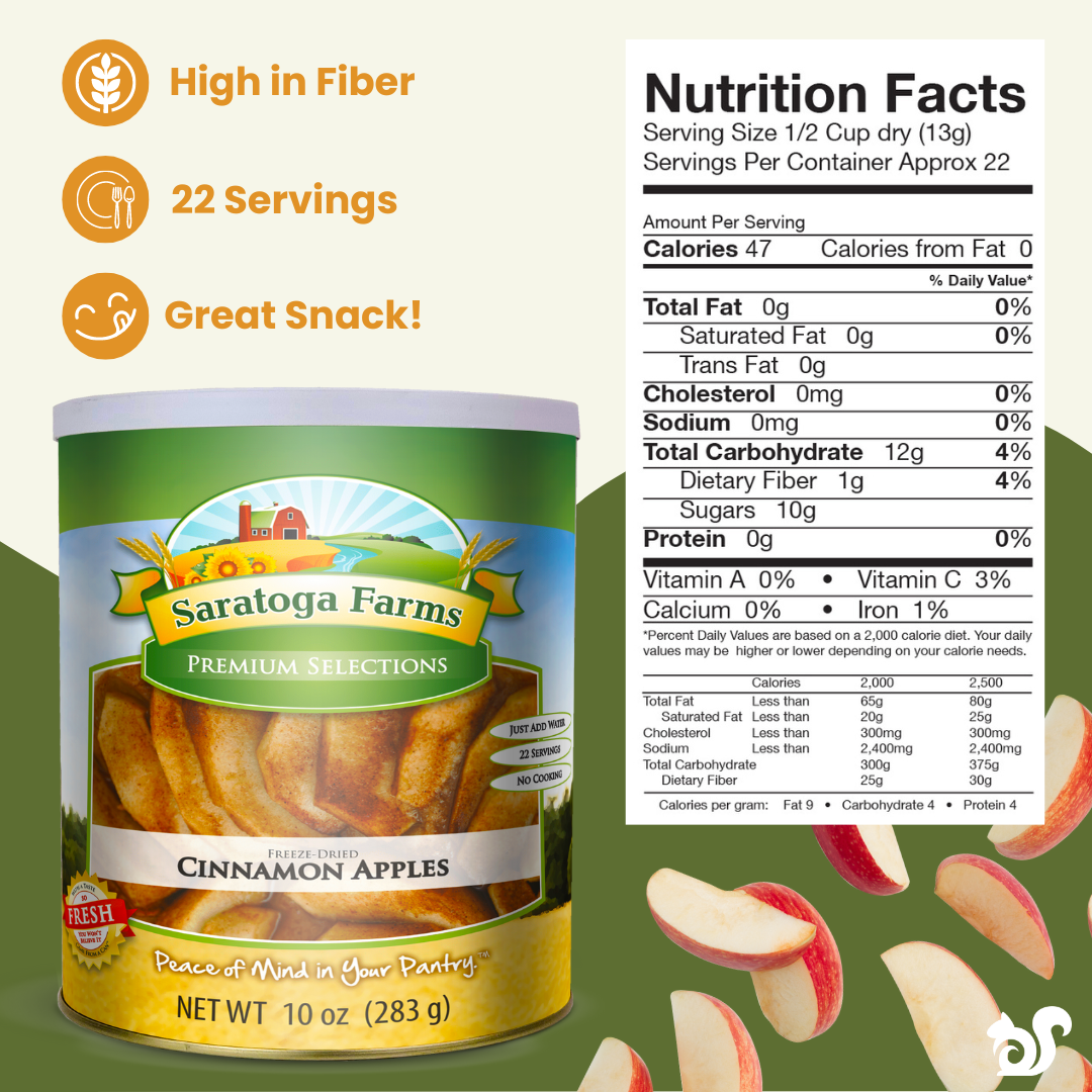 freeze dried cinnamon apples nutrition facts